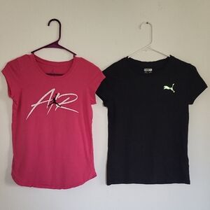 Puma Black and Jordan Air Pink Kids T-Shirt Set